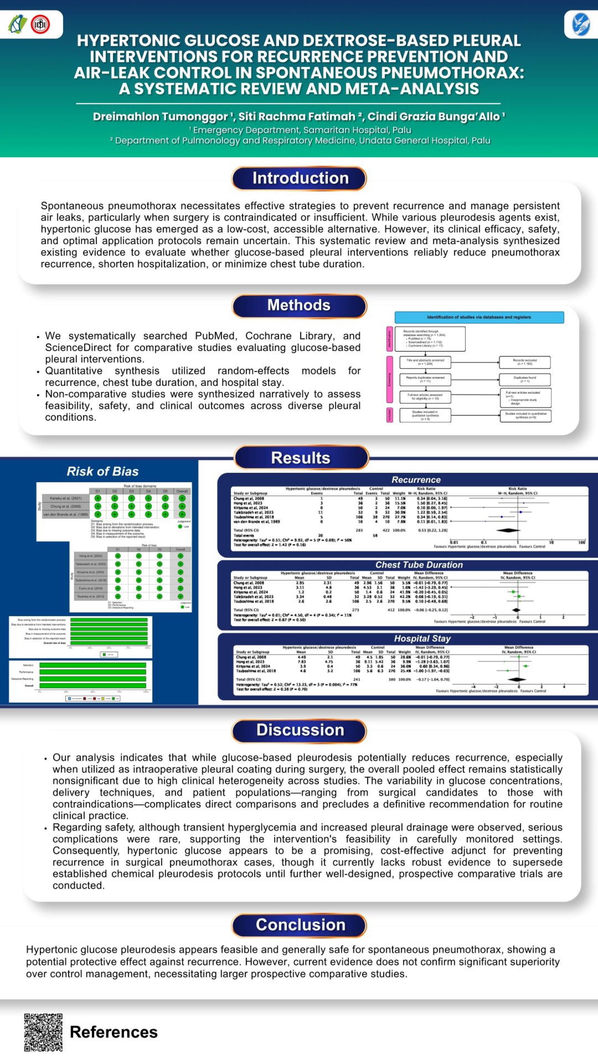 HYPERTONIC GLUCOSE AND DEXTROSE-BASED PLEURAL INTERVENTION FOR RECURRENCE PREVENTION AND AIR-LEAK CONTROL IN SPONTANEOUS PNEUMOTHORAX_ A SYSTEMATIC REVIEW AND META-ANALYSIS
